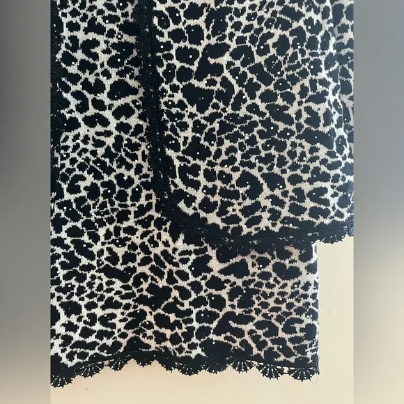 Vintage St. John Evening by Marie Gray leopard print knit cardigan and skirt - Picture 3 of 12